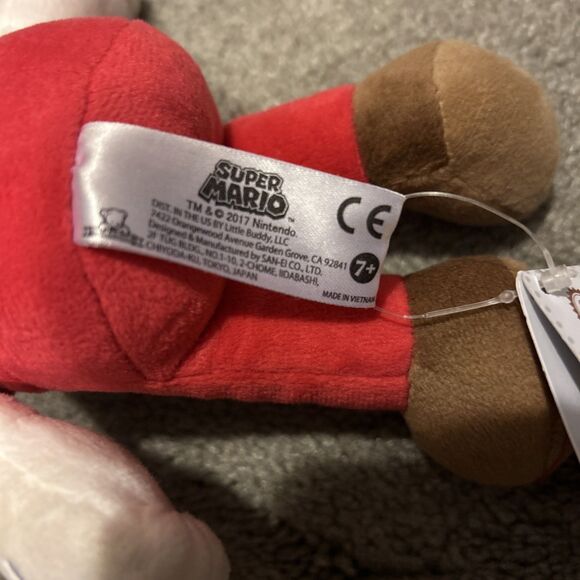 Nintendo Super Mario Bros Little Buddy All Star Fire Mario 8” Plush NWT, SAN-EI - Picture 4 of 5
